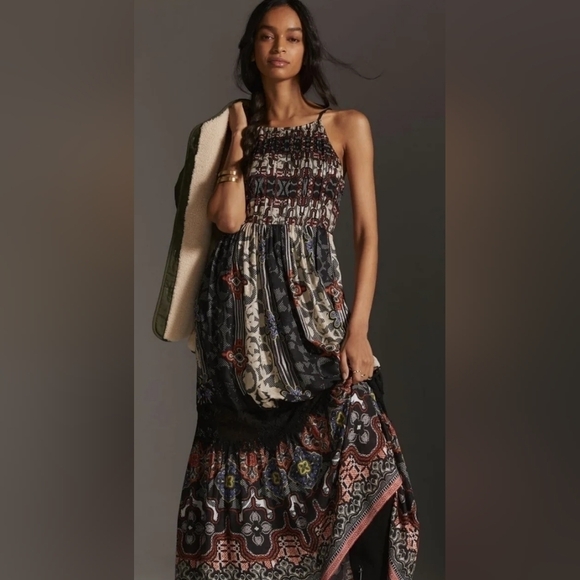 NWOT Anthropologie BHANUNI by JYOTI Tiered Maxi Dress Size 2P - Picture 4 of 7